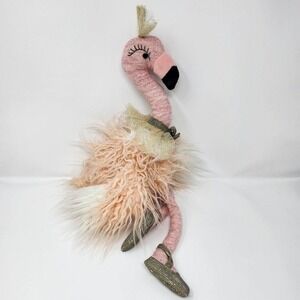 Anthropologie‎ | Plush Pink Flamingo Shaggy Mop Hair Stuffed Animal 18"